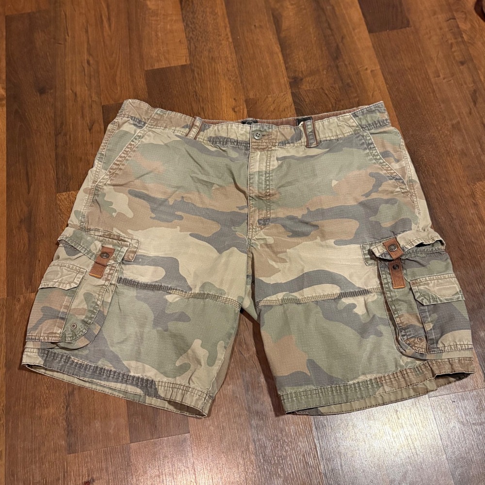 RedHead Mens Camo Cargo Shorts‎ Size 44 Green Brown Camouflage Rugged GORPCORE